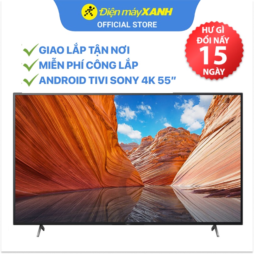 [FREESHIP] Android Tivi Sony 4K 55 inch KD-55X80AJ - Remote thông minh - Chính hãng BH 2 năm - Miễn phí lắp đặt