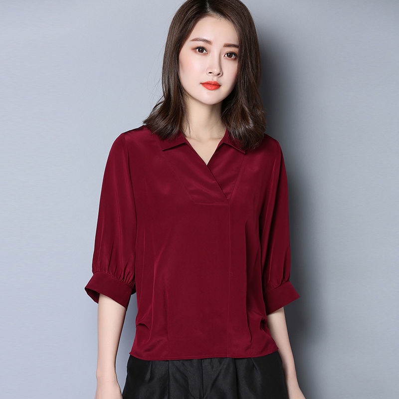 Áo Sơ Mi chiffon Dáng Rộng Thời Trang Mùa Hè Cho Phụ Nữ Trung Niên