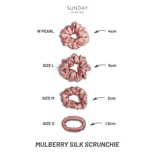 Buộc Tóc Lụa Cao Cấp Mulberry 100% Ngăn Ngừa Xơ Rối Tóc - Size S | Mulberry Silk Hair Scrunchie Size S -  SUNDAY