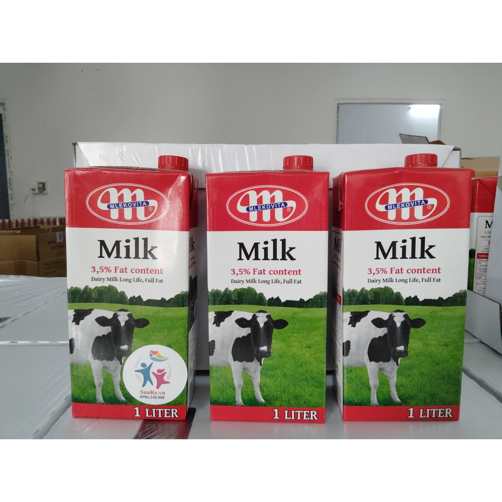 Thùng 12 Hộp Sữa Tươi Nguyên Kem Ba Lan MLEKOVITA - 1 L - Sữa nhập Ba Lan