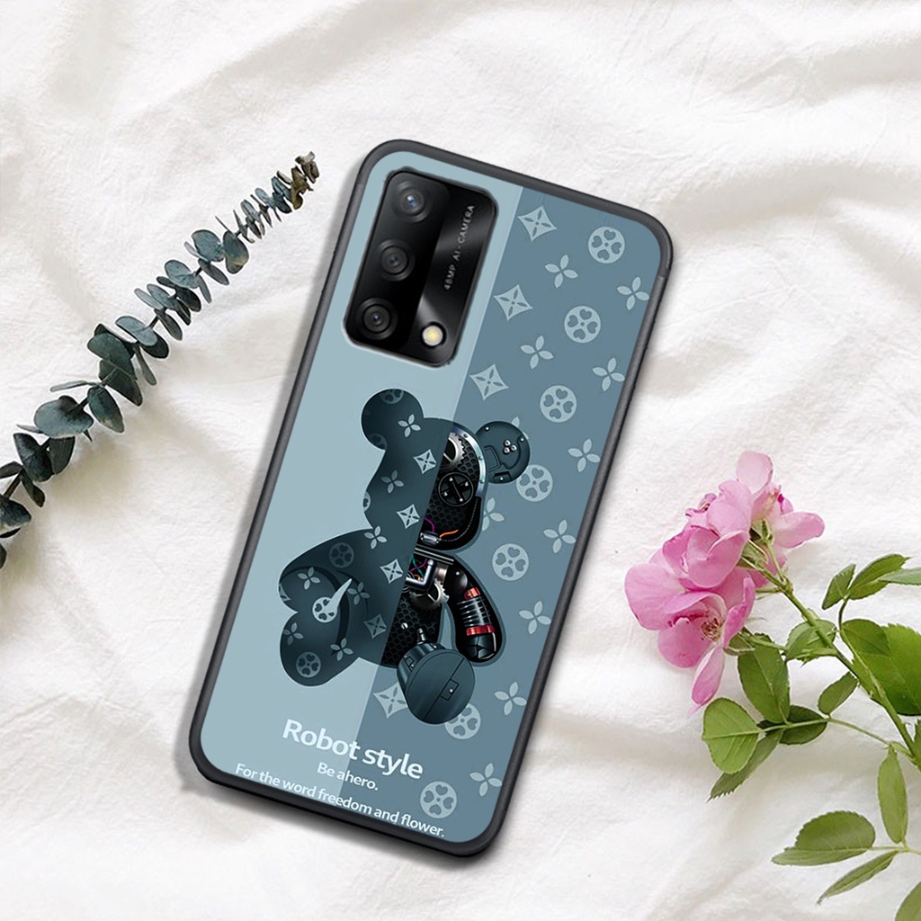 ỐP OPPO A54 4G - OPPO A54 5G - A55 4G - A55 5G - A74 - A94   , In Hình Gấu Robot họa tiết L-V màu sắc cực đẹp.