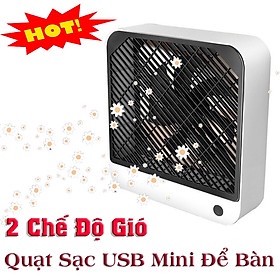 Quạt Mini Tích Điện Để Bàn Học Bàn Làm Việc Quạt Điều Hòa Không Khí Sạc