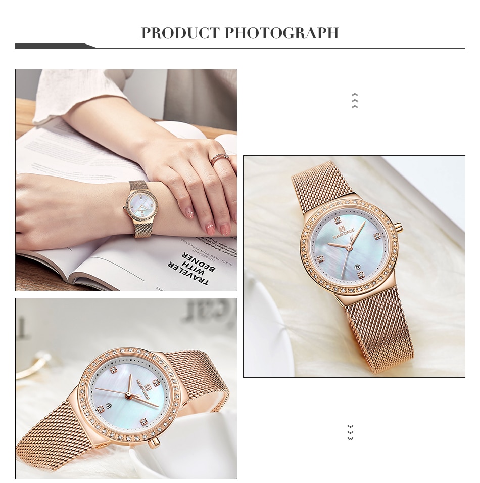 NAVIFORCE NF5005 Women Casual Fashion Mesh Band Quartz Watch | BigBuy360 - bigbuy360.vn