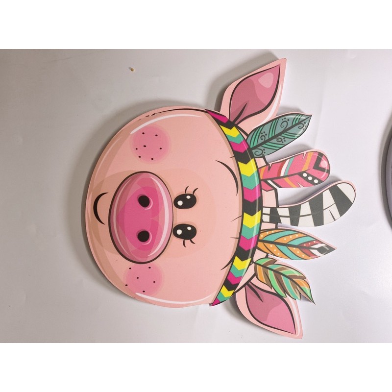 Tranh gỗ dán tường decor, trang trí phòng cho bé yêu.bộ 6 em thú thổ dân