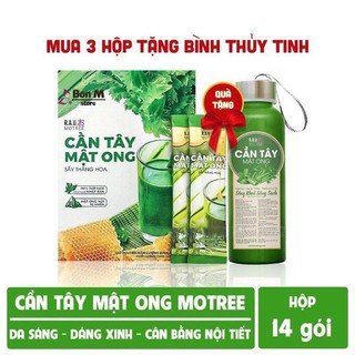 Bột cần tây mật ong Motree ❤️TẶNG QUÀ ❤️Cần tây mật ong giảm cân, Da Sáng Dáng Xinh, thanh lọc cơ thể ( hộp 14 gói )