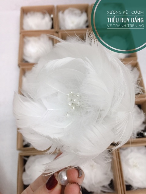 Hoa Cài áo Lông gà size 10cm  99k