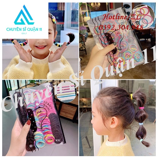Set 500 dây cột tóc nhiều màu tặng túi Zip, set 500c chun buộc tóc GD509-ThunBToc500