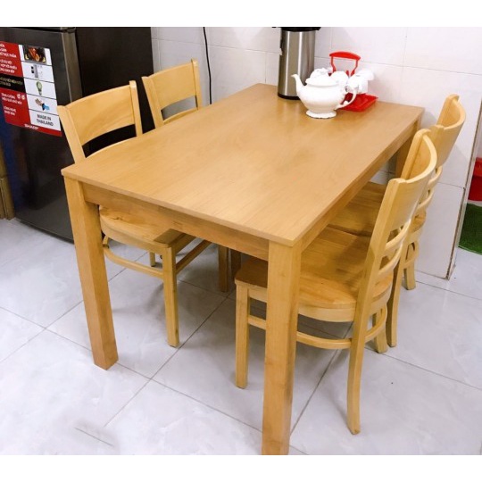 Bộ bàn ăn cabin tự nhiên 1m2 + 4 ghế cabin mặt gỗ ✌ Thương hiệu Nội Thất Dũng Tiến ✌