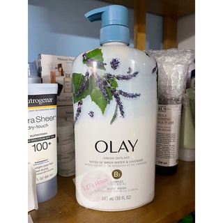 Sữa tắm dưỡng ẩm làm sáng da Olay Fresh Outlast Birich Water and Lavender - 887ml