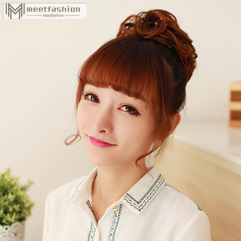 Búi tóc giả tròn xoăn cho nữ