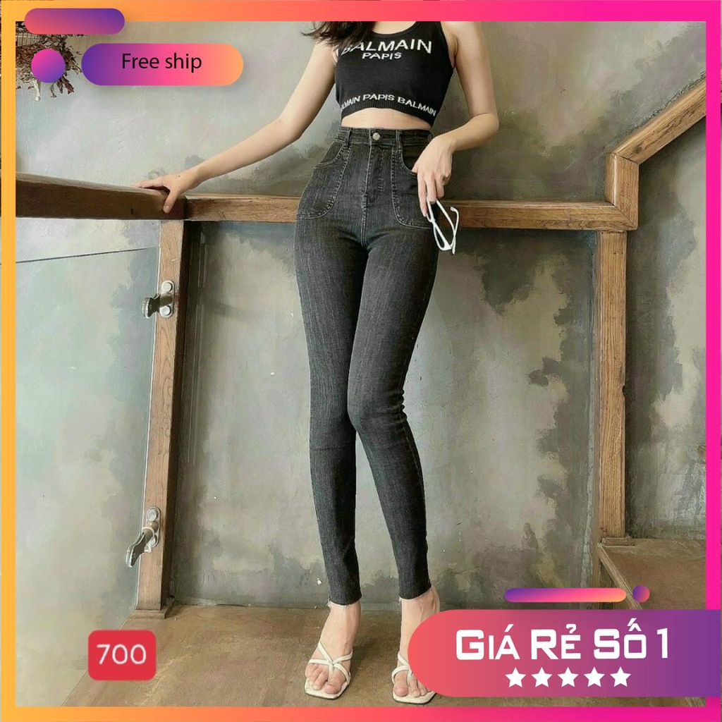 (GIÁ SIÊU RẺ) 🔥SIÊU PHẨM🔥 4 Mẫu Quần Jeans Nữ Tối Màu Lưng Cao, Quần Bò nữ Cạp Cao Co Giãn tôn dáng chuẩn from