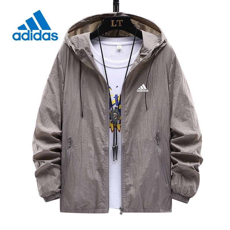 Adidas Áo Khoác Chống Nắng/Tia UV Nhanh Khô Thoáng Khí Có Túi Khóa Kéo Thời Trang Mùa Hè Cho Nam Và Nữ