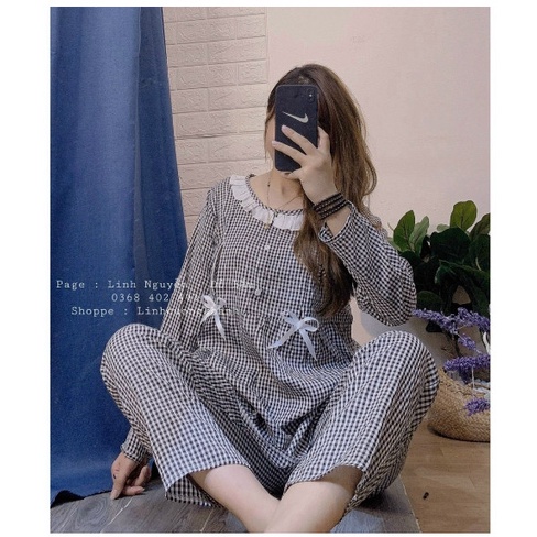 Bộ Bầu có khoá cho con ti dùng được cả bầu và sau sinh có túi hoa chất đũi hàn siêu xinh