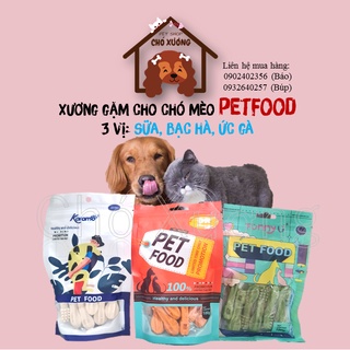 Xương gặm cho chó mèo Petfood vị sữa, bạc hà, gà