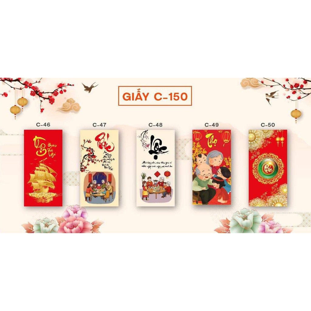 [SET 10 BAO LÌ XÌ TẾT 2021] MẪU BẤT KỲ, Chất liệu giấy C-150 cực đẹp, mẫu mã đa dạng, đóng túi sẵn