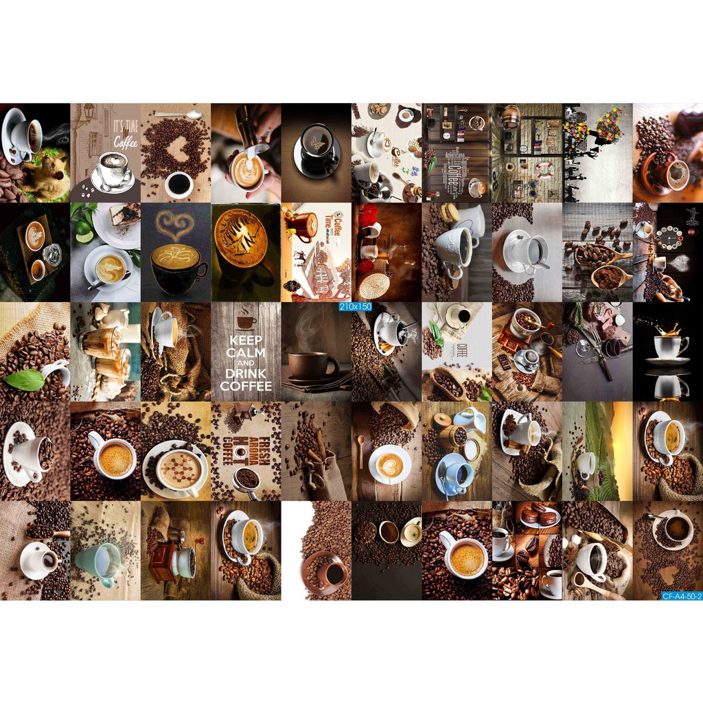 Combo Set 105 tờ Decal dán tường COFFE siêu đẹp