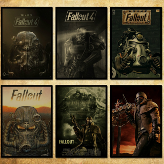 1 Poster Dán Tường Hình Game Fallout 3 4 Fallout Phong Cách Retro