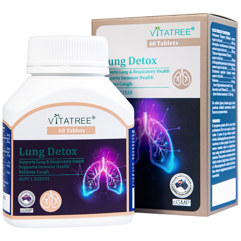 [Hàng chuẩn Úc] Viên uống thải độc phổi Vitatree lung detox 60 viên của Úc