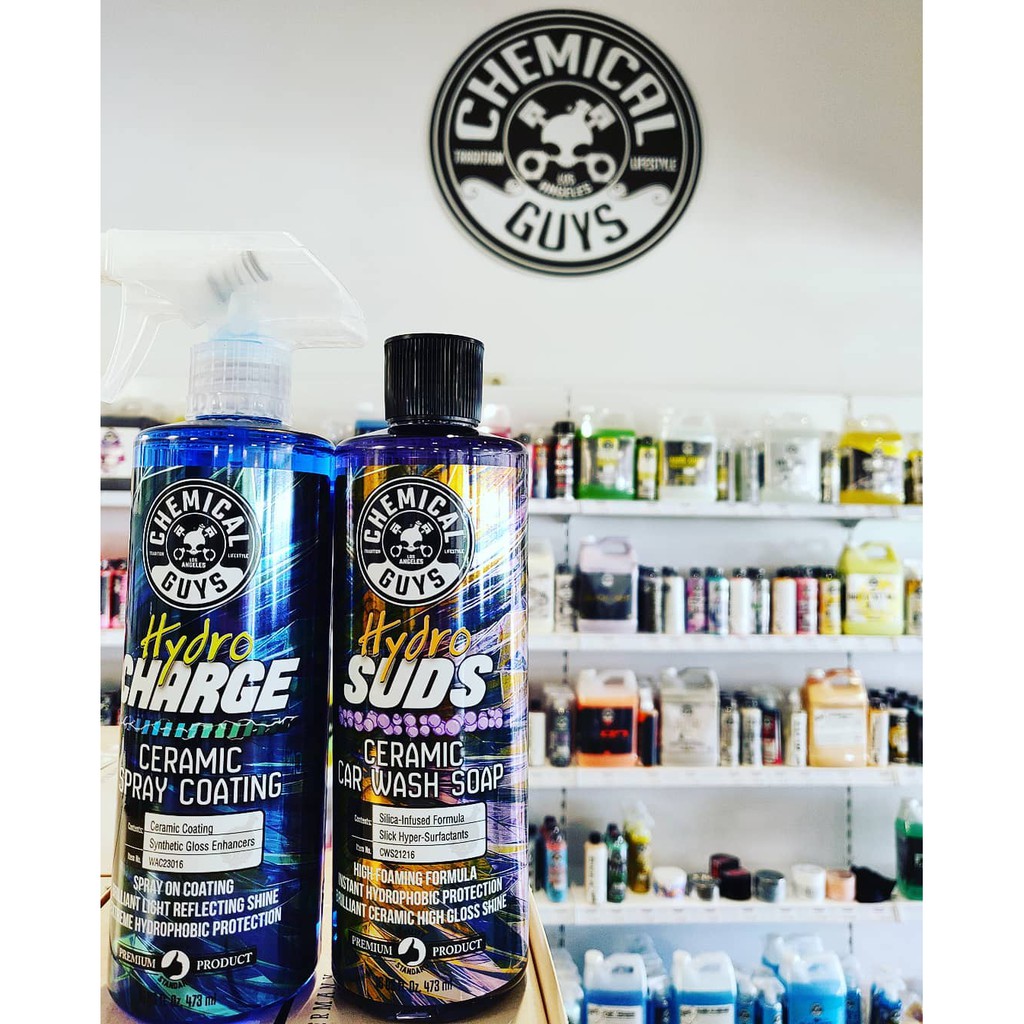 BỘ ĐÔI SẢN PHẨM RỬA VÀ XỊT BÓNG PHỦ BẢO VỆ SƠN CAO CẤP CHEMICAL GUYS HYDRO SUBS VÀ HYDRO CHARGE CERMIC WASH/COATING