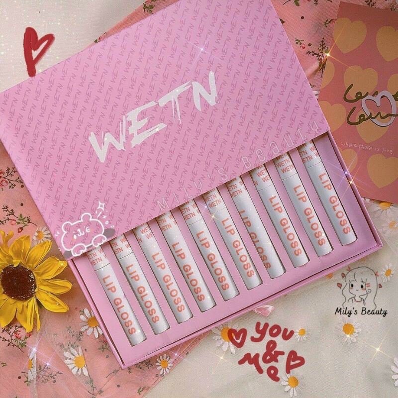 SET SON KEM WETN LIP GLOSS 10 CÂY VỎ HỒNG XINH