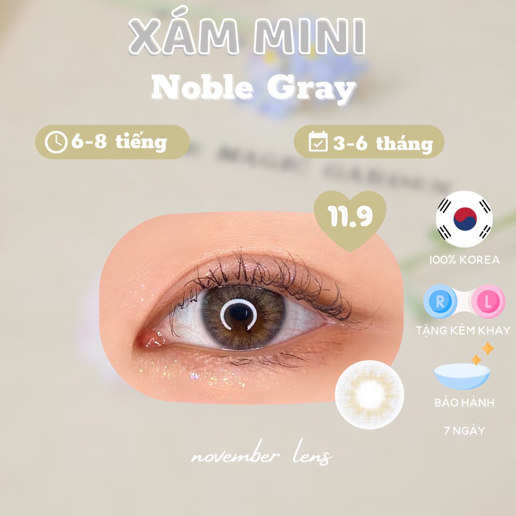 Kính áp tròng Noble Gray Hàn Quốc tone xám nhấn mắt áp tròng