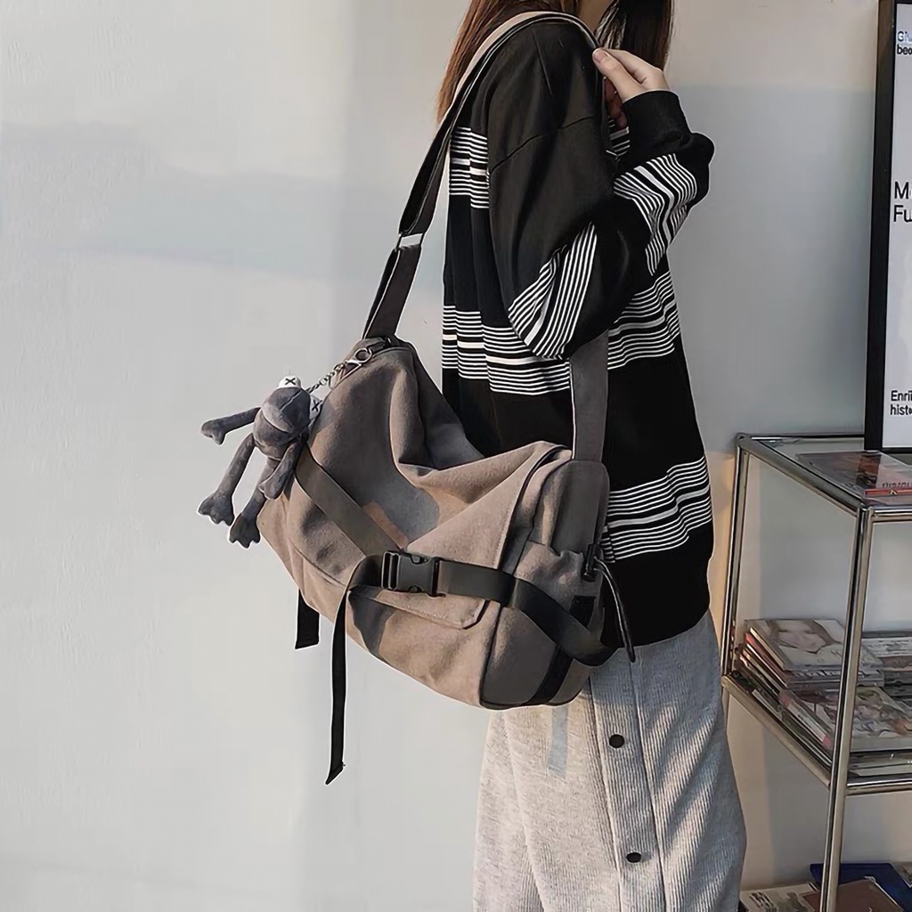 Túi tote đeo chéo nam nữ vải canvas phong cách ulzzang unisex giá rẻ đi học đi chơi - XUONGMAITNT