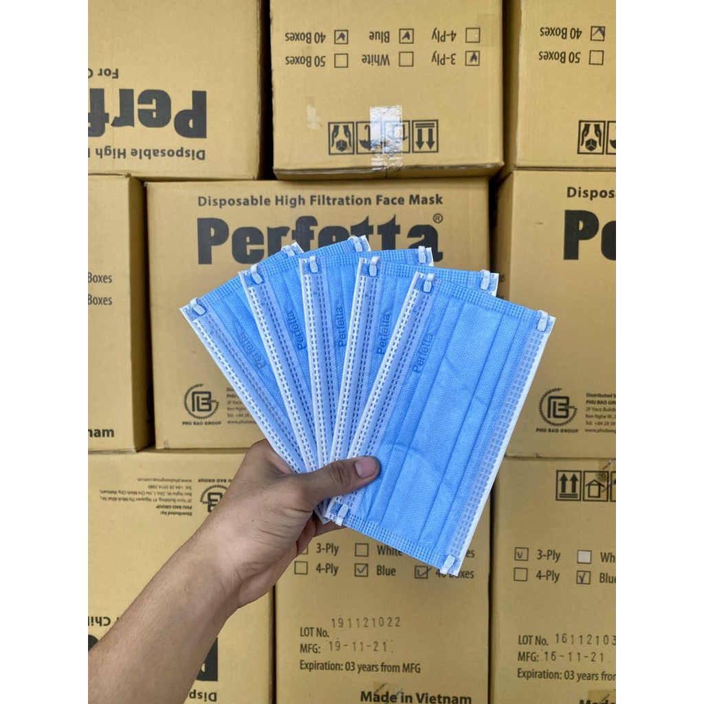 KTYT TRẺ EM - PERFETTA - Khẩu trang y tế cao cấp 3 lớp kháng khuẩn (35 cái/hộp)