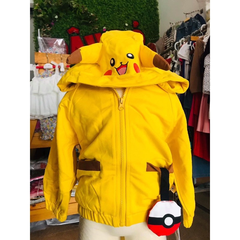 Áo khoác pikachu màu vàng,có mũ,cân tất xuân hè thu đông đều mặc được 💁‍♀️💁‍♀️💁‍♀️