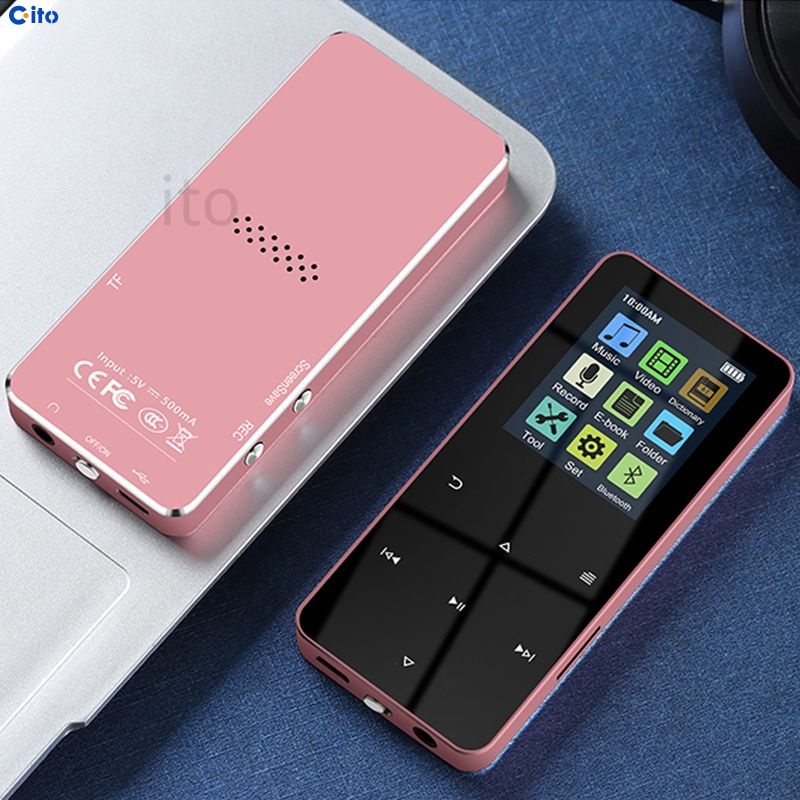 NEW 1.8 Inch Kim Loại Cảm Ứng MP3 MP4 Âm Nhạc Máy Nghe Nhạc Bluetooth 4.2 Hỗ Trợ Thẻ, với FM Đồng Hồ Báo Thức Pedometer E-Book Được Xây Dựng-trong Loa