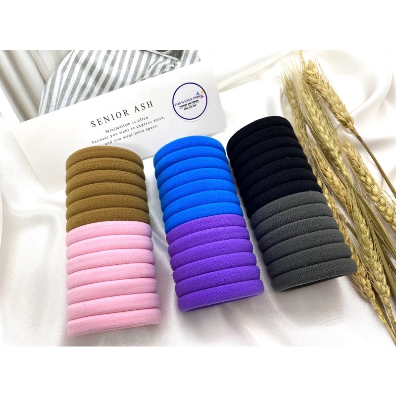 Set 40 Cái (5cm) Loại Lớn Dây Cột Tóc Thun Co Dãn Cực Tốt Đường Kính 5cm Chất Lượng Cao Sản Phẩm Y Hình