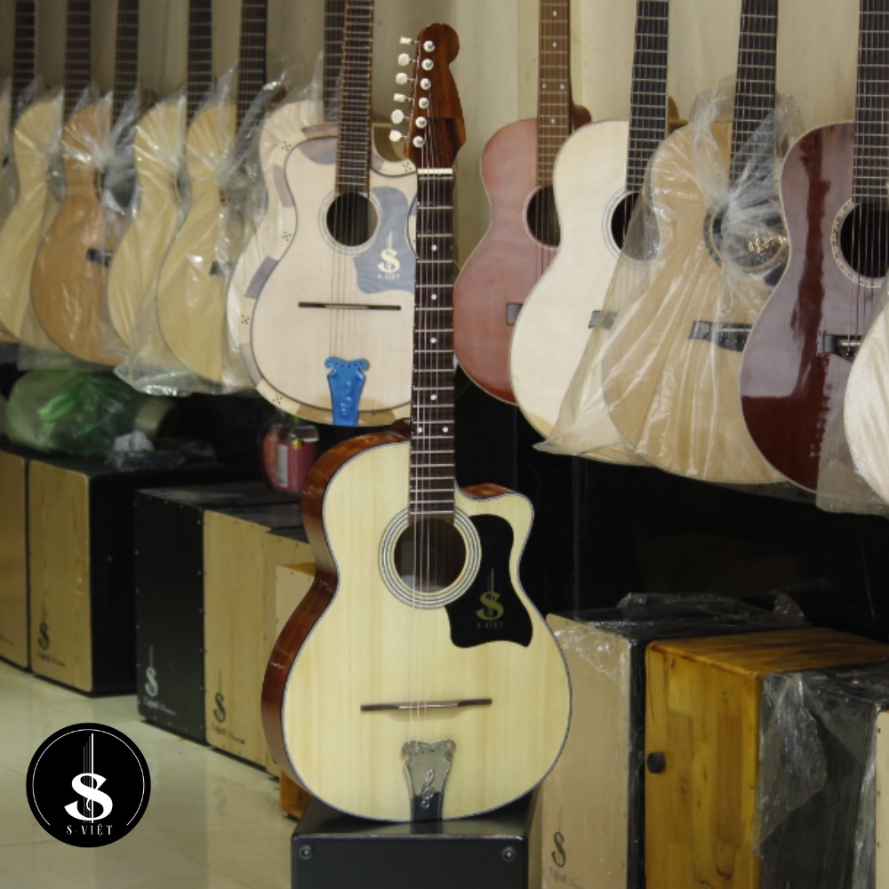 Đàn guitar tân cổ gỗ thịt giá rẻ chính hãng S Việt mã C02