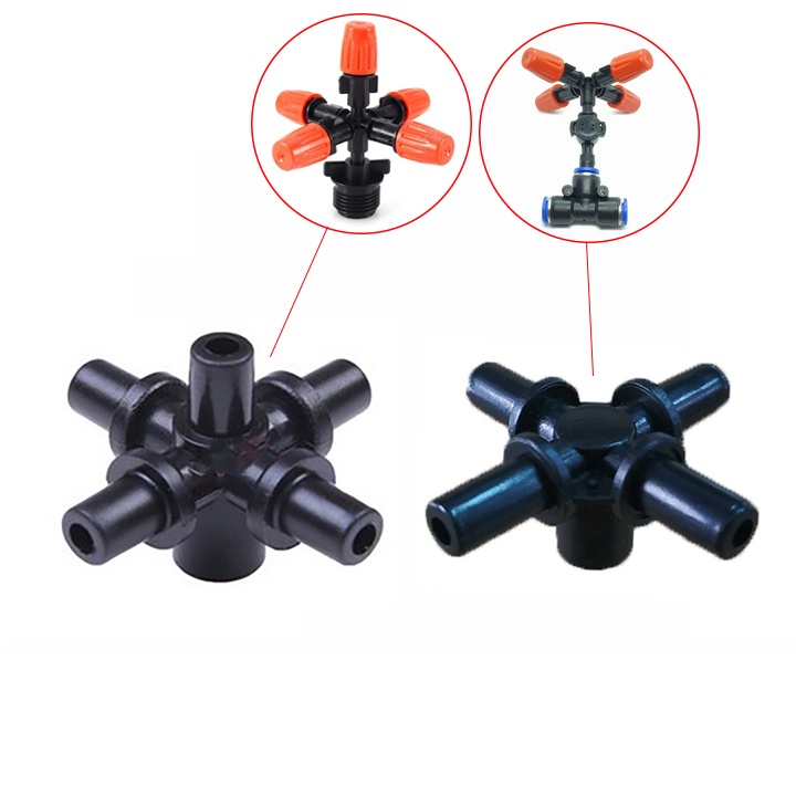 Đầu chia nhánh béc phun sương - đầu chia béc phun sương 4 hướng, 5 hướng, 6 hướng, 7 hướng
