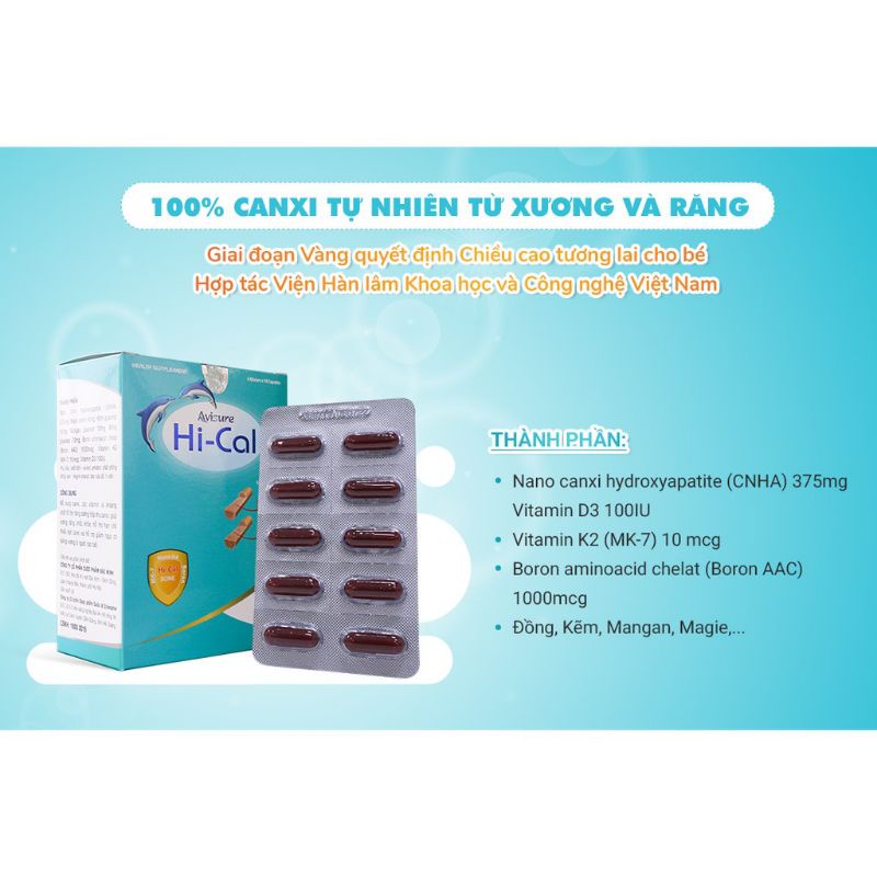 Combo Canxi hữu cơ Avisure Hical và Avisure DHA cho bà bầu