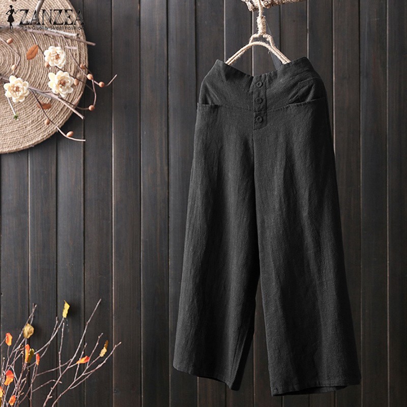 Quần lửng ống rộng phong cách vintage thời trang cho nữ | BigBuy360 - bigbuy360.vn