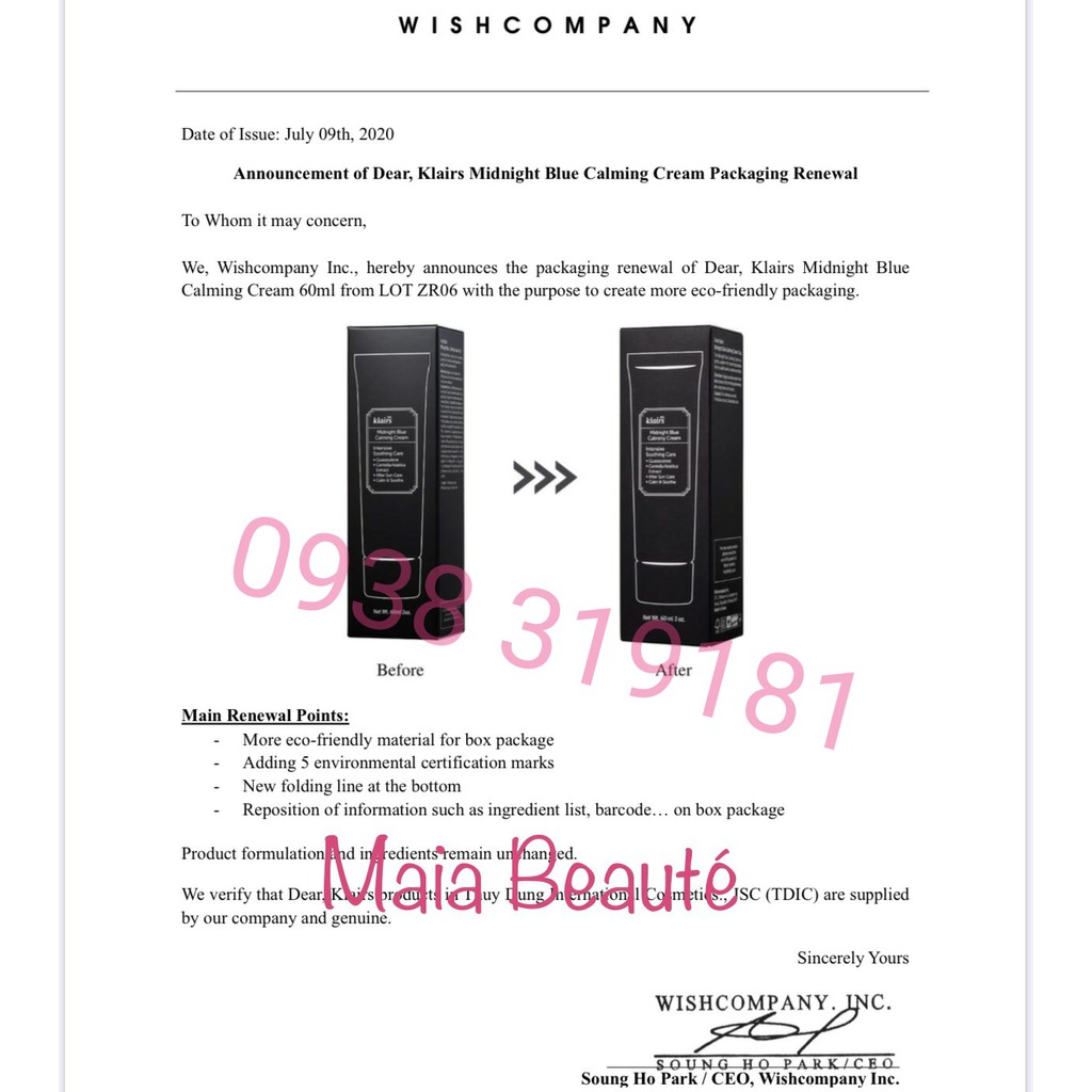 [CÓ BILL-CHÍNH HÃNG] Kem Dưỡng Làm Dịu Và Phục Hồi Da Dear Klairs Midnight Blue Calming Cream | BigBuy360 - bigbuy360.vn