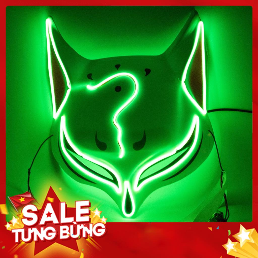 Mặt Nạ Phát Sáng Hình Cáo, Mặt Nạ Hồ Ly sử dụng pin để phát sáng đèn LED, Đồ Chơi Halloween MSP44263
