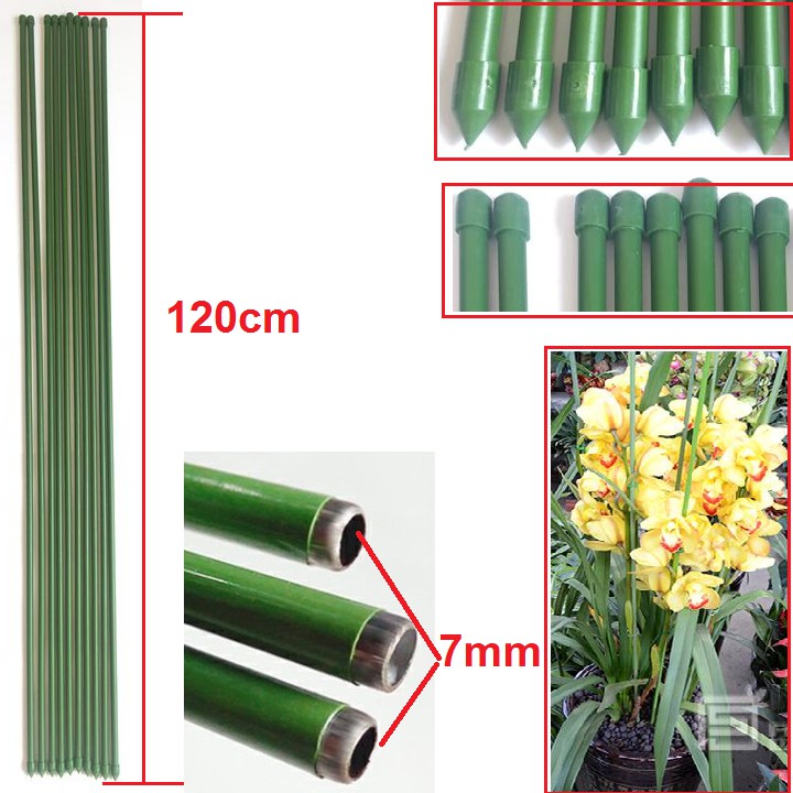 Set 10 ống thép bọc nhựa phi 7mm, dài 120cm dùng cắm địa lan sato