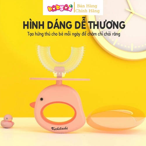 Bàn Chải Đánh Răng Cho Bé Chữ U Kichi Bàn Chải Đánh Răng Chữ U Silicon Cao Cấp Mẫu Mới Có Nắp Chụp