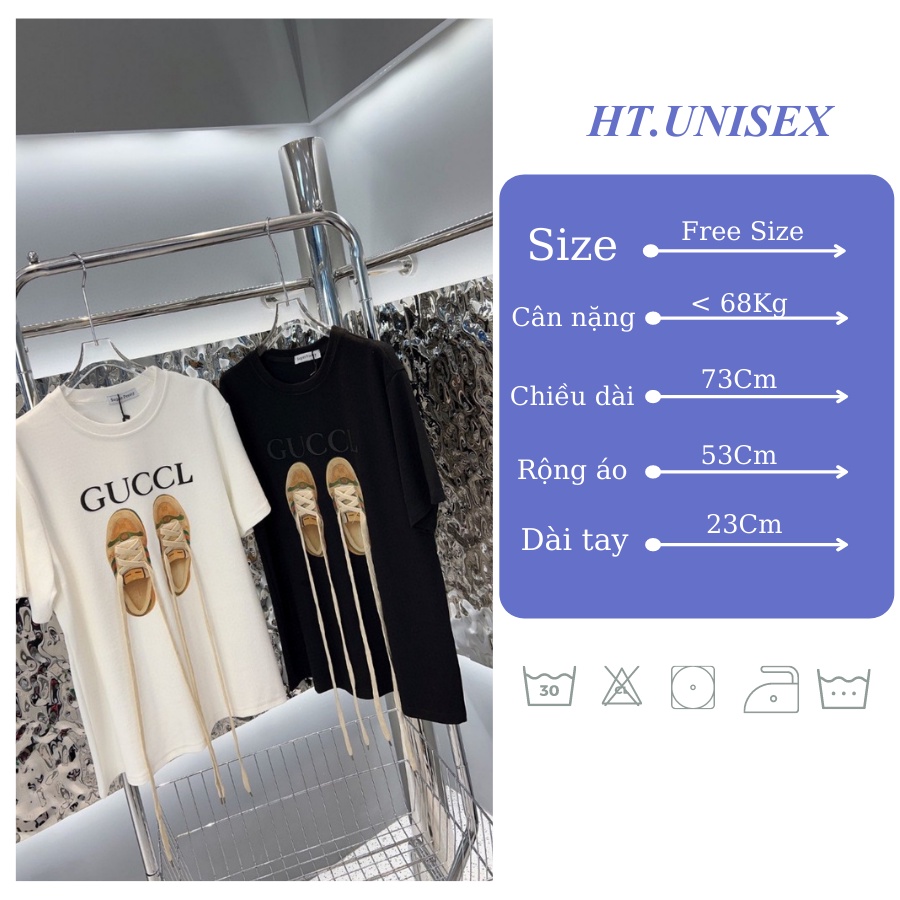 Áo thun 3158 nữ form rộng chất dày cotton khô quảng châu đôi giày GUUCCI NH1