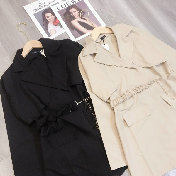 Áo blazer nữ 2 lớp thời trang nữ kiểu dáng hàn quốc phối đai xích sang chảnh A620 SUTANO | BigBuy360 - bigbuy360.vn
