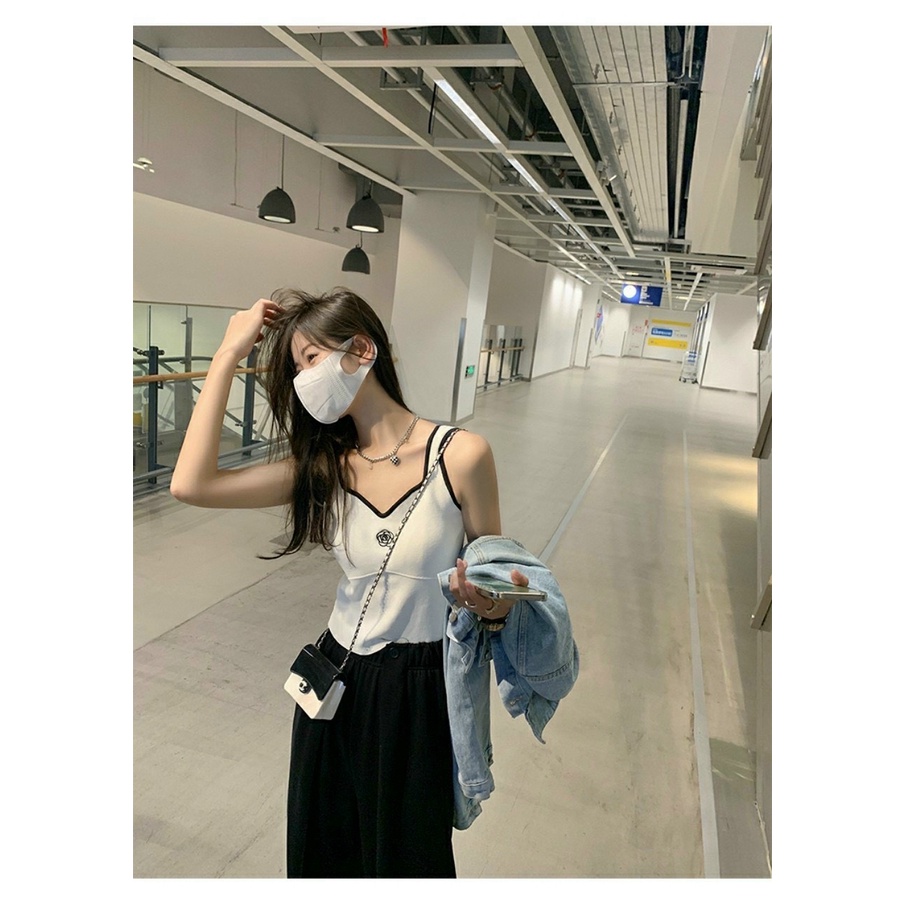 Áo ba lỗ croptop nữ thêu hoa chất liệu cotton co dãn mềm mát Minxu shop