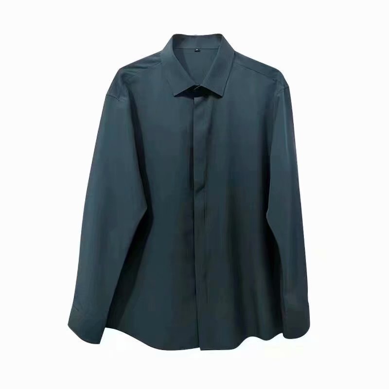 Áo sơ mi lụa tay dài dáng rộng màu sắc trẻ trung thanh lịch phong cách Hàn Quốc cho nam