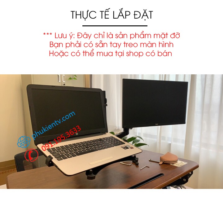 Giá đỡ LAPTOP, Macbook DA1 10 - 17.3 Inch - Kệ Để MÁY TÍNH BẢNG , IPAD Tản Nhiệt - Lắp Cùng Giá Treo Màn Hình Máy Tính