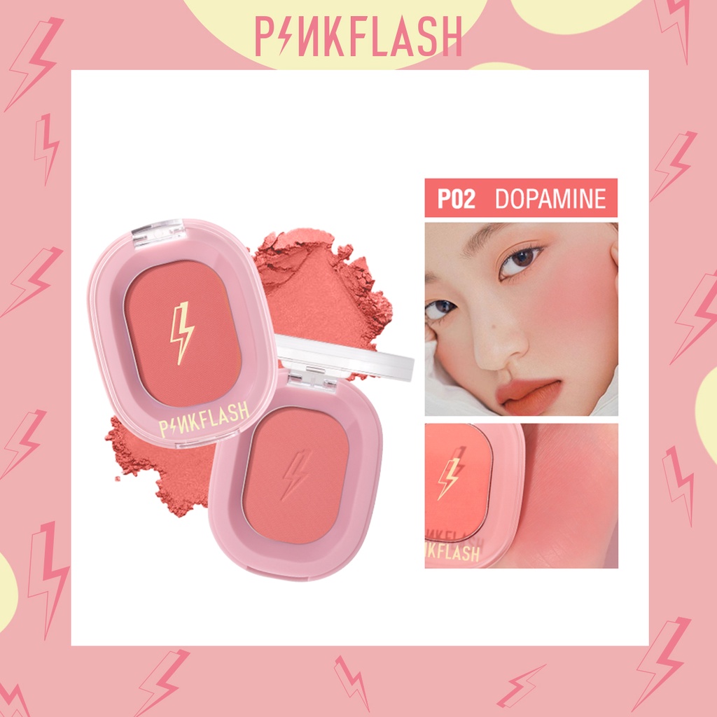 Phấn Má Hồng Dạng Nén Sắc Tố Cao Lâu Trôi Không Thấm Nước PINKFLASH