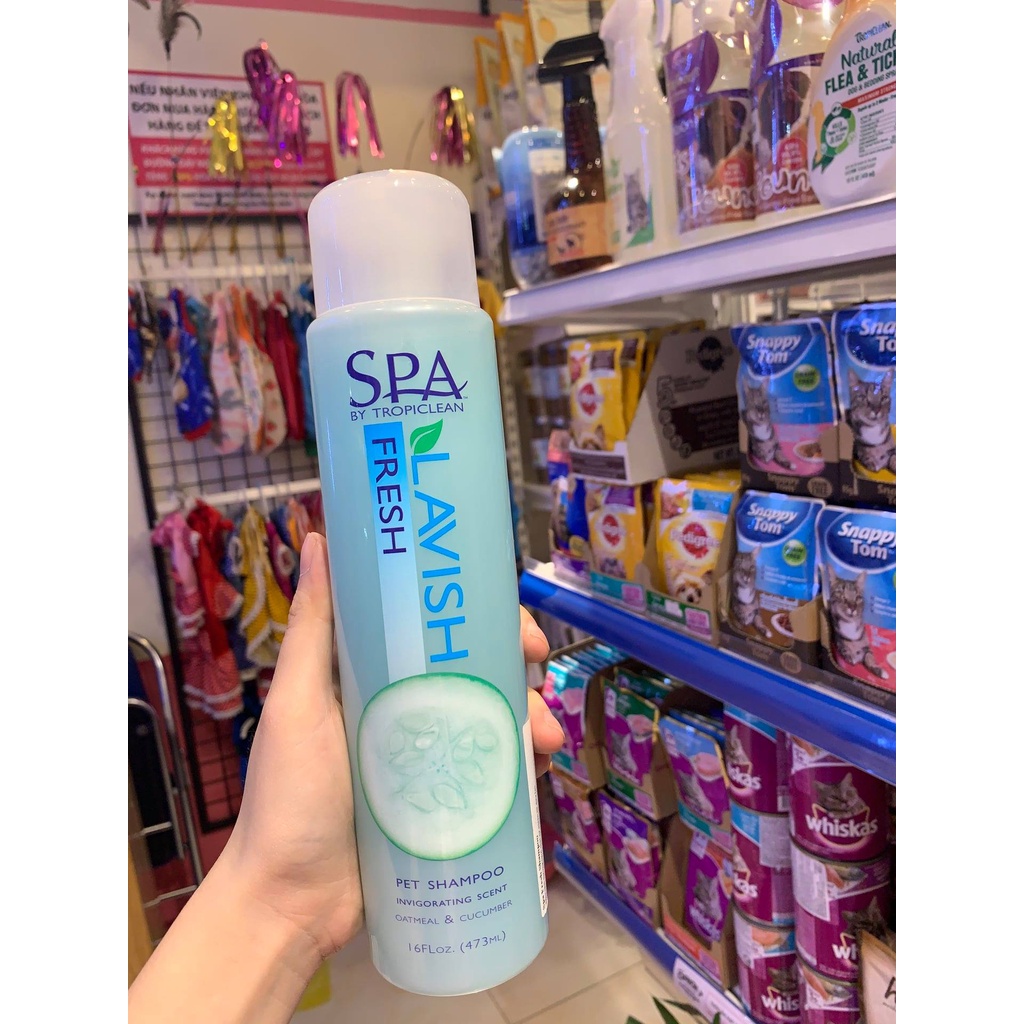 Sữa tắm dưỡng lông chó mèo Spa Tropiclean hương Dưa Leo
