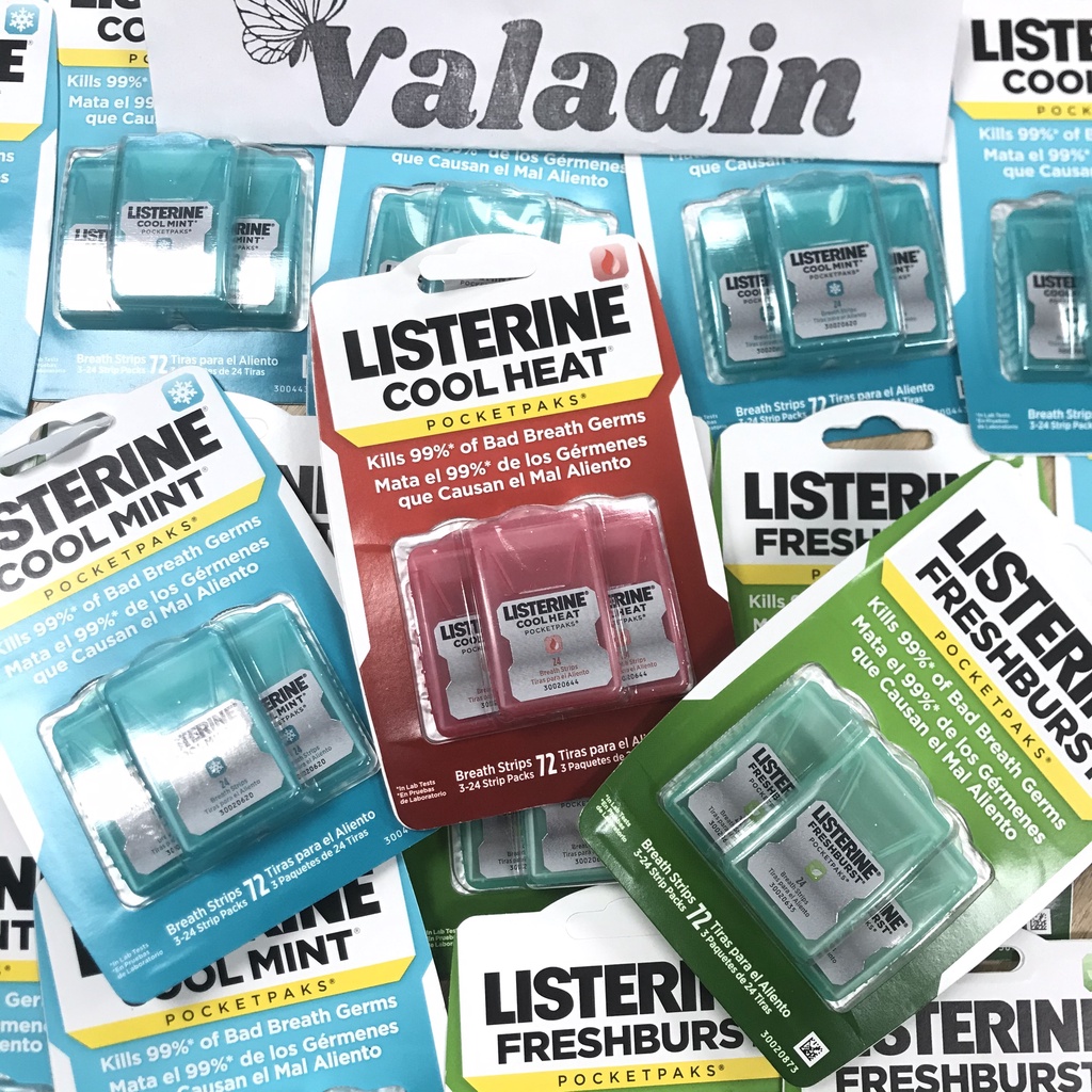 Miếng Ngậm Thơm Miệng LISTERINE Vỉ ngậm thơm miệng Cool Mint /Cool Heat/Freshburst - vỉ 3 hộp x 24 miếng /Xịt thơm miệng