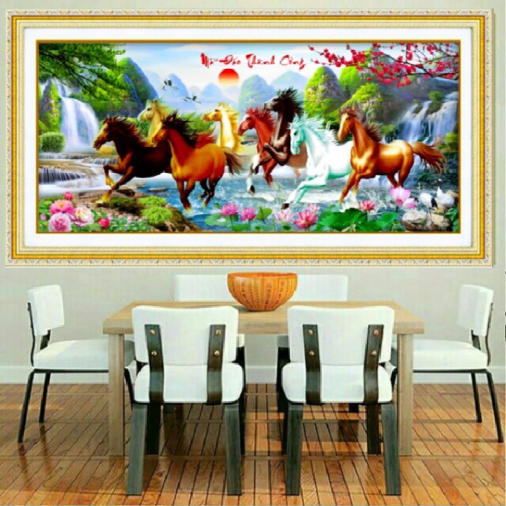 Tranh đính đá MÃ ĐÁO THÀNH CÔNG LV031 - 160*70CM