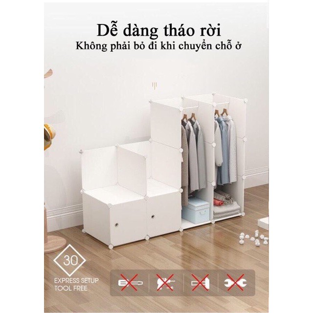 [Mã LIFE1511A giảm 10% đơn 50K] [MẪU HOT ]Tủ Nhựa Để Quần Áo Lắp Ghép 6 Ô - Bảo Hành 1 Năm .