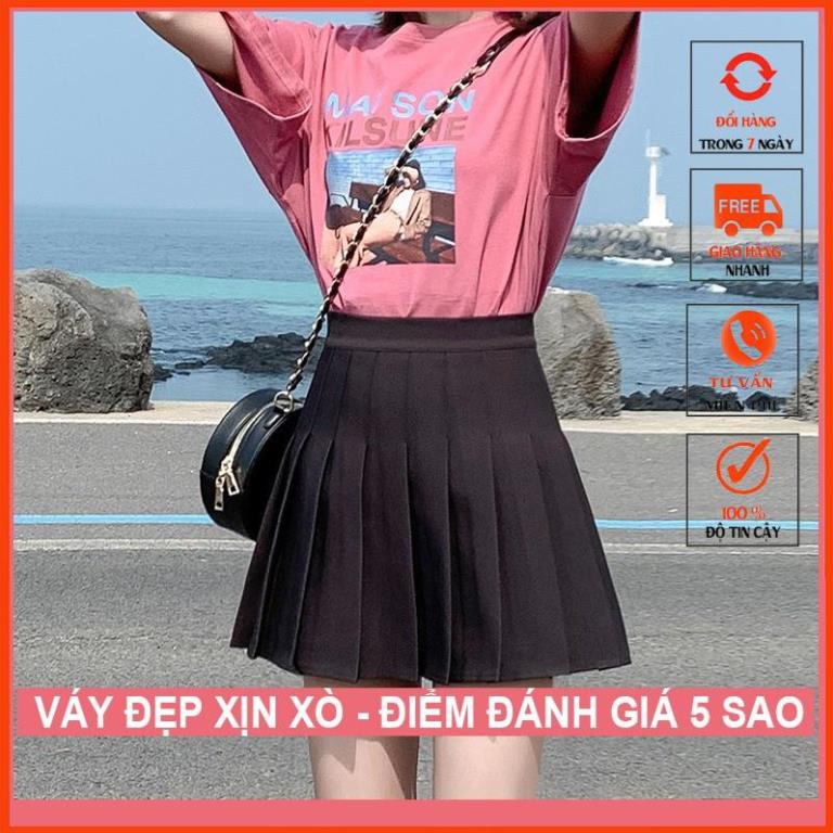 Chân Váy Xếp Ly Tennis dáng Chữ A Ngắn Madela kiểu Xòe, Chân Váy Xếp Li Tennis Chữ A