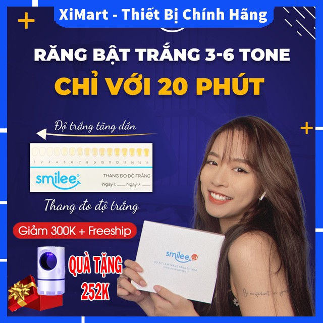 Máy làm trắng răng SMILEE tẩy trắng răng sau 7 ngày, không ê buốt, loại bỏ mảng bám, cao răng - XiMart